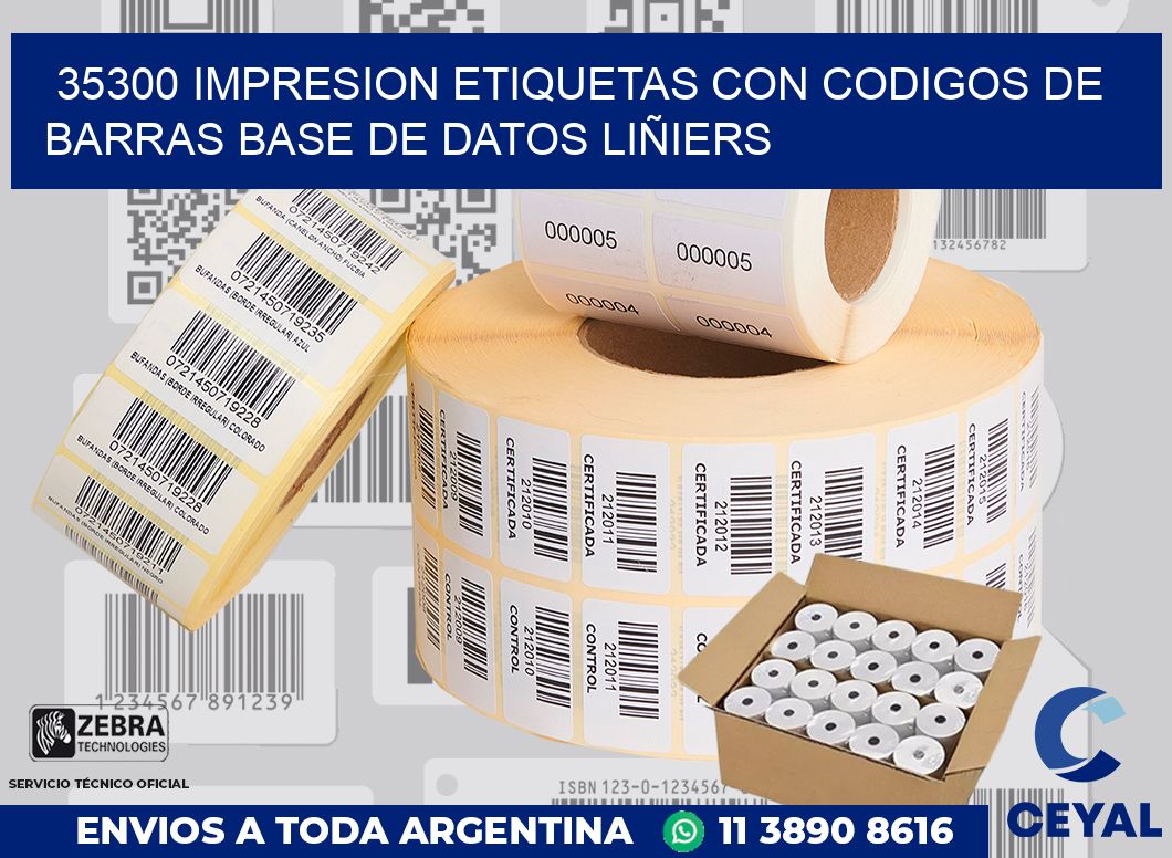 35300 IMPRESION ETIQUETAS CON CODIGOS DE BARRAS BASE DE DATOS LIÑIERS