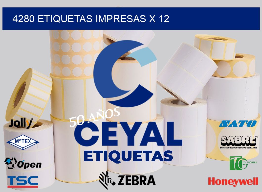 4280 Etiquetas impresas x 12
