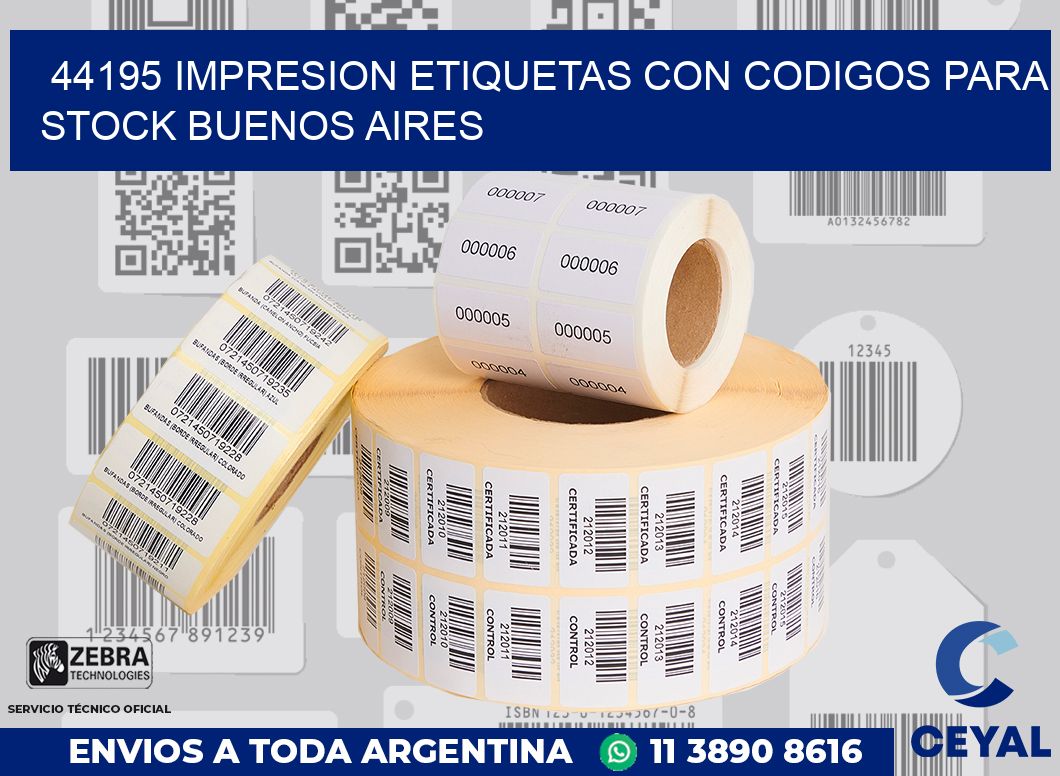 44195 IMPRESION ETIQUETAS CON CODIGOS PARA STOCK BUENOS AIRES