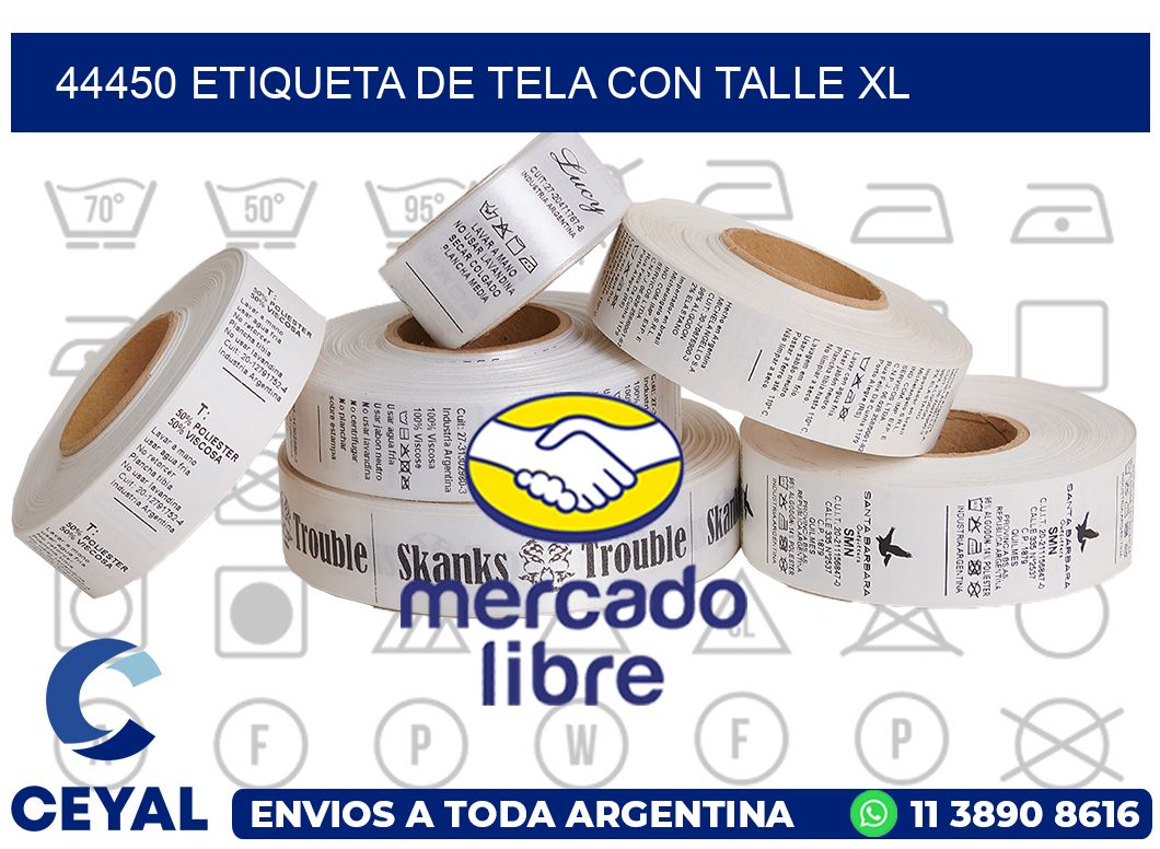 44450 ETIQUETA DE TELA CON TALLE XL