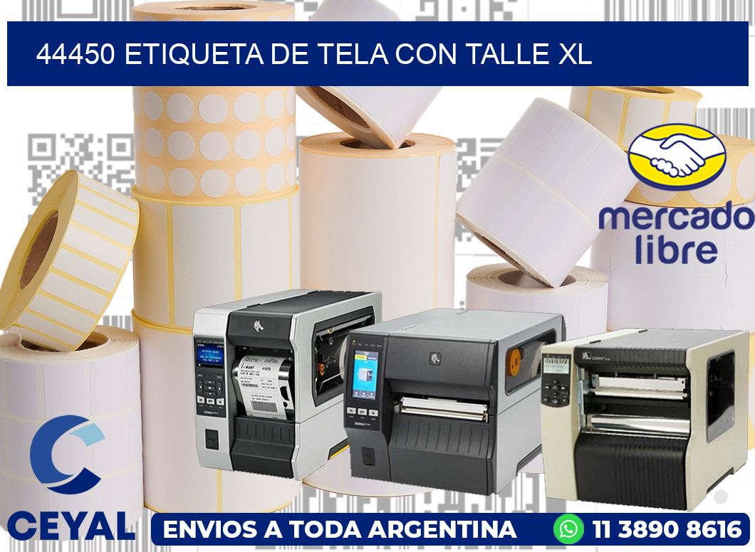 44450 ETIQUETA DE TELA CON TALLE XL