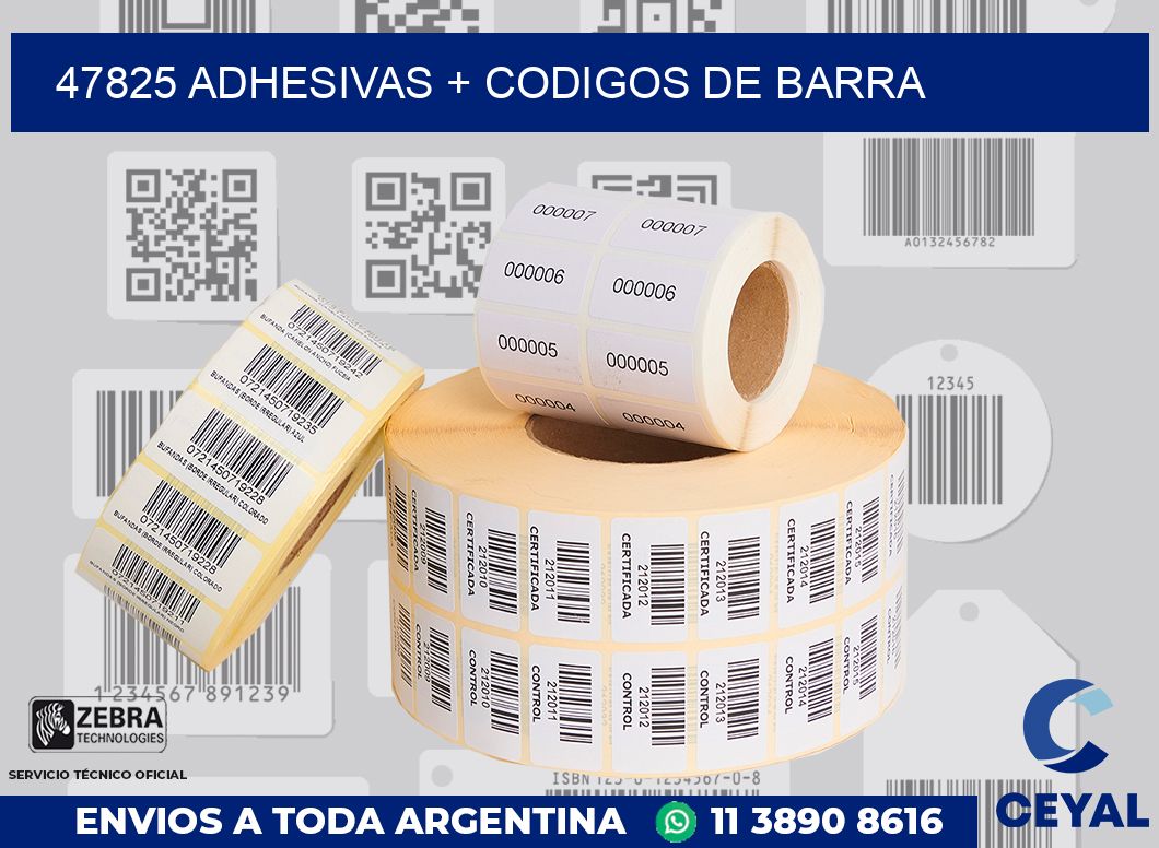 47825 Adhesivas + codigos de barra