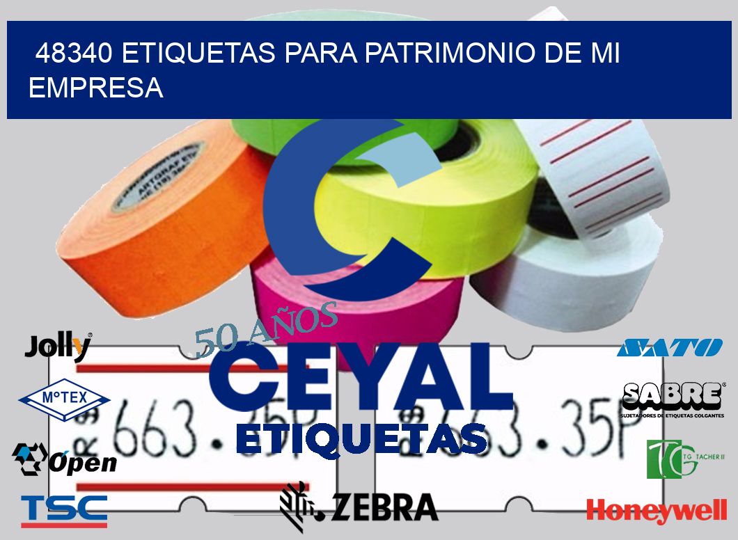 48340 ETIQUETAS PARA PATRIMONIO DE MI EMPRESA