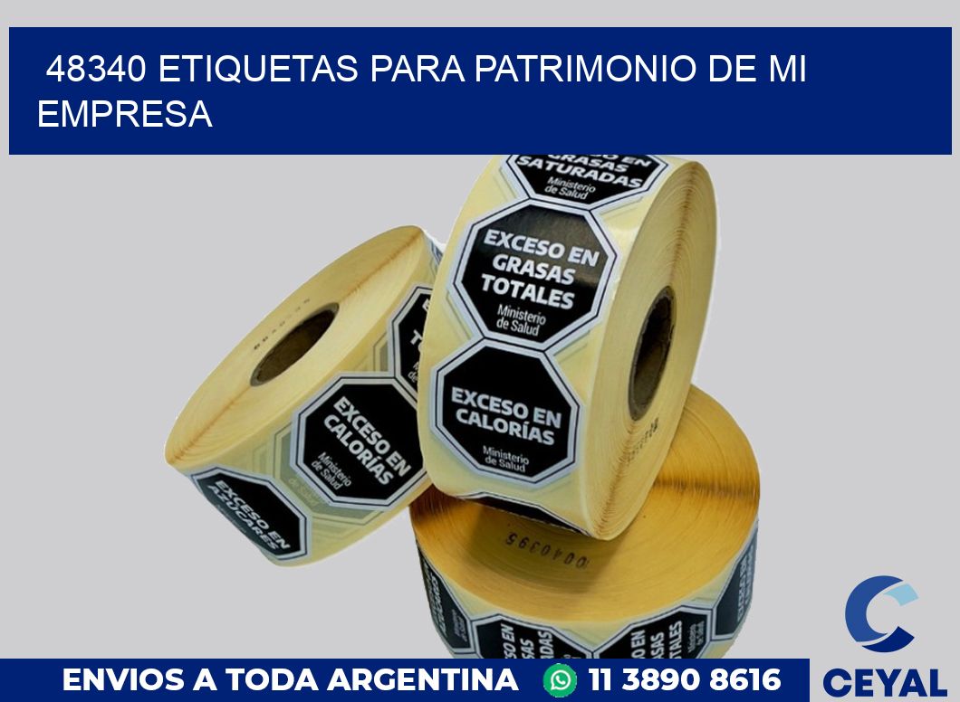 48340 ETIQUETAS PARA PATRIMONIO DE MI EMPRESA