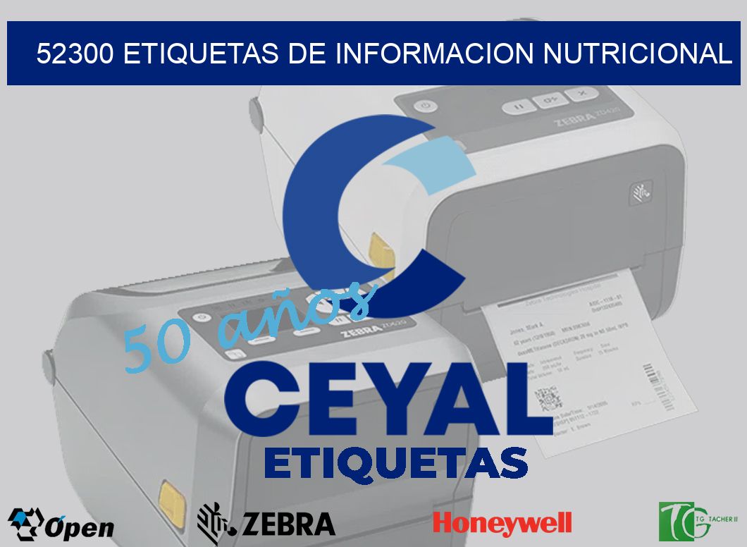 52300 ETIQUETAS DE INFORMACION NUTRICIONAL