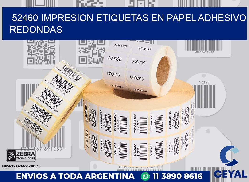 52460 IMPRESION ETIQUETAS EN PAPEL ADHESIVO REDONDAS