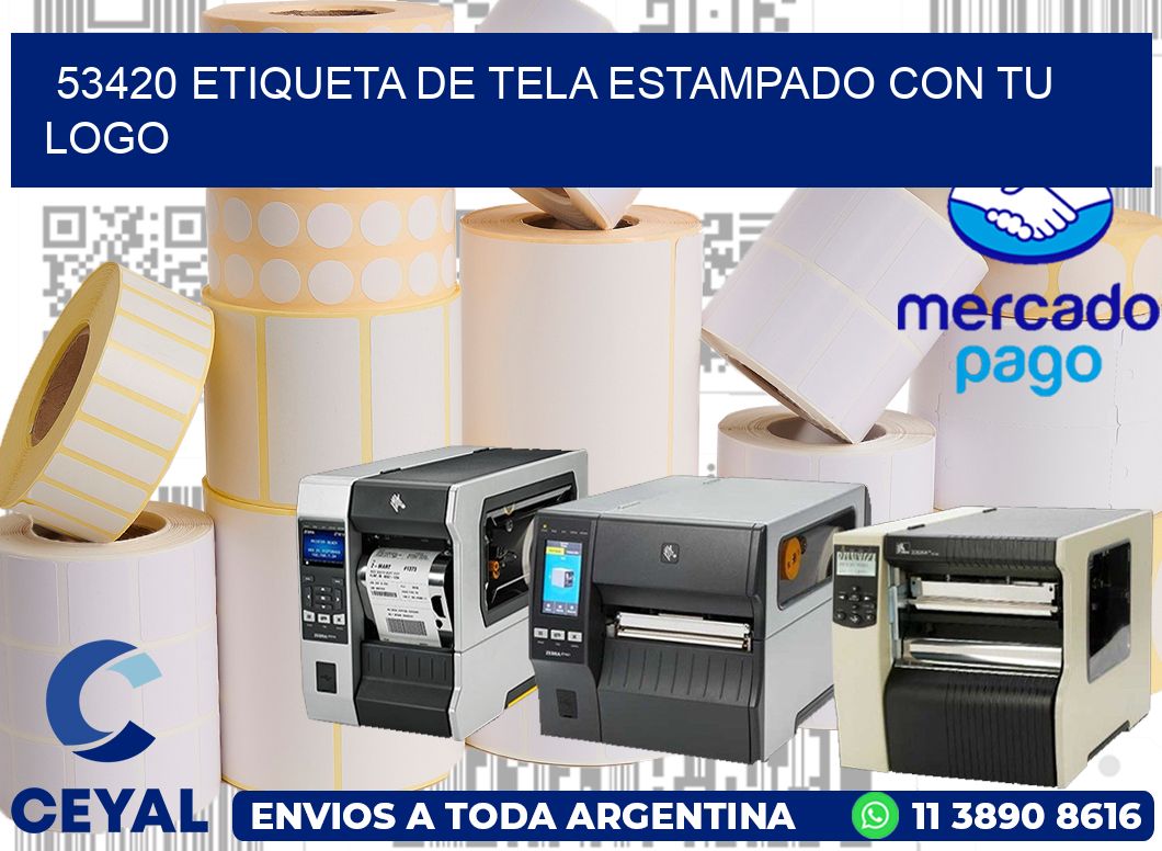53420 ETIQUETA DE TELA ESTAMPADO CON TU LOGO