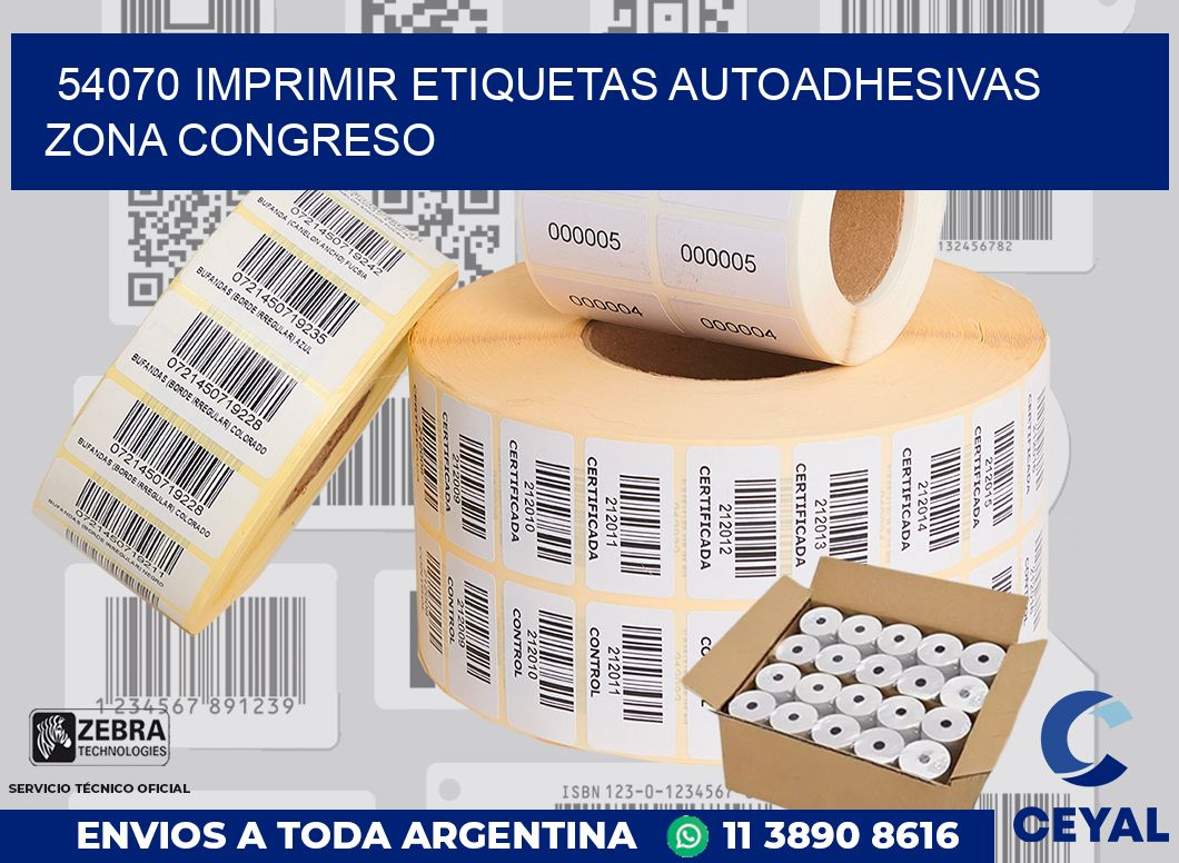 54070 IMPRIMIR ETIQUETAS AUTOADHESIVAS ZONA CONGRESO