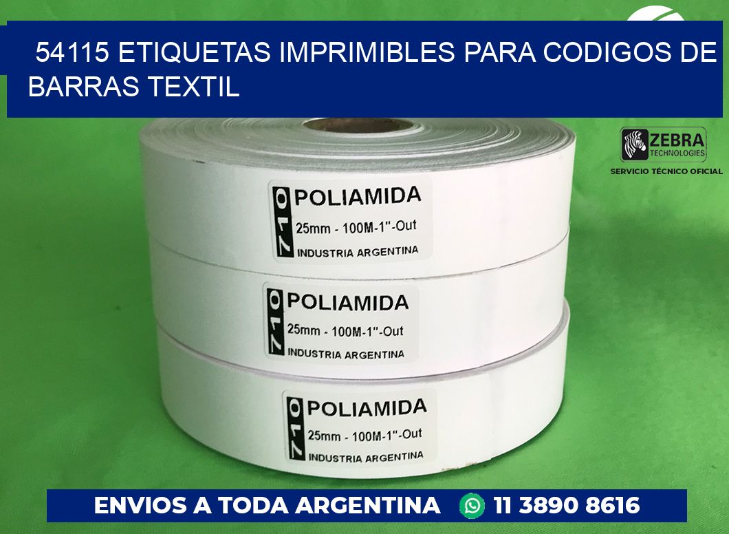 54115 ETIQUETAS IMPRIMIBLES PARA CODIGOS DE BARRAS TEXTIL