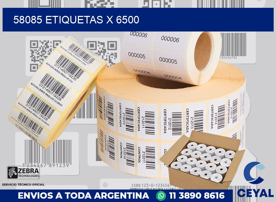 58085 Etiquetas x 6500