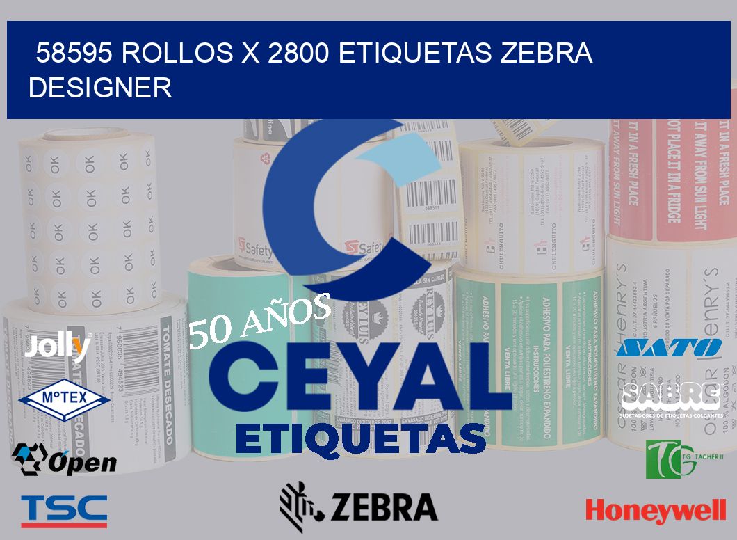 58595 Rollos x 2800 etiquetas zebra designer