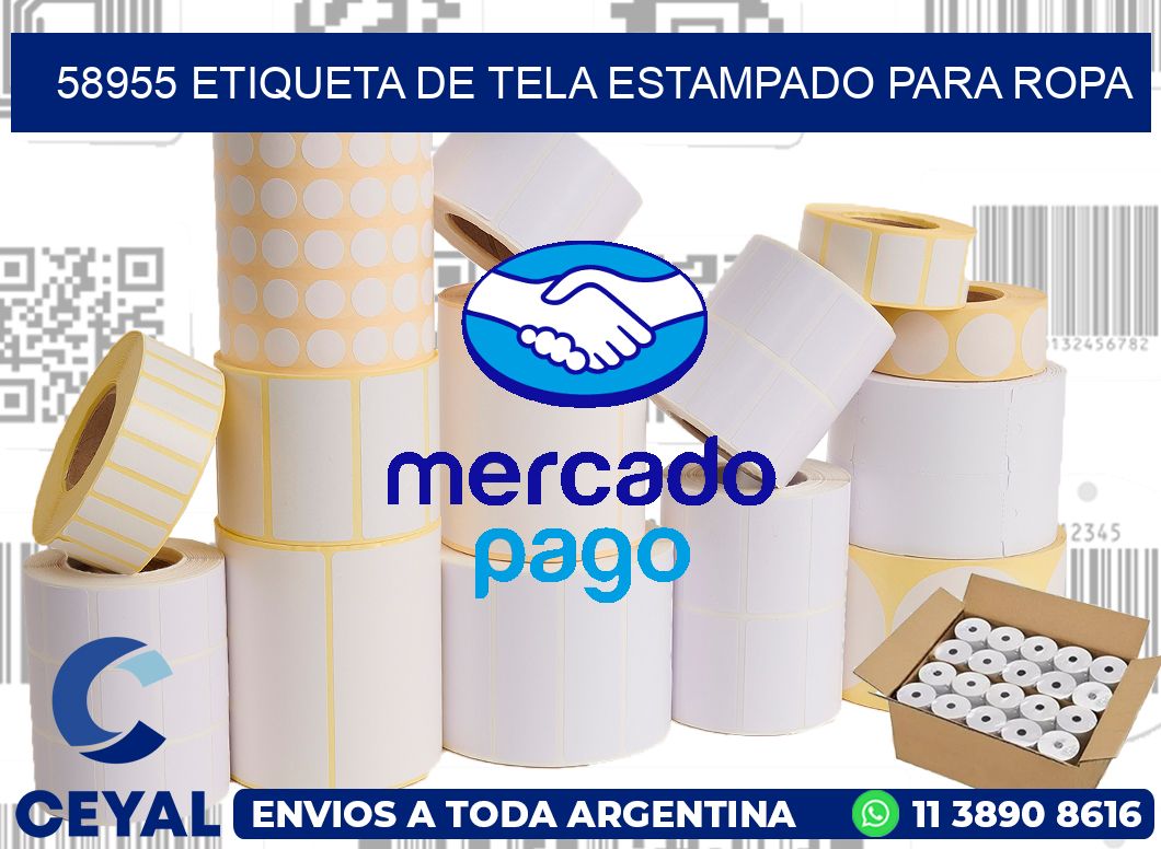 58955 ETIQUETA DE TELA ESTAMPADO PARA ROPA