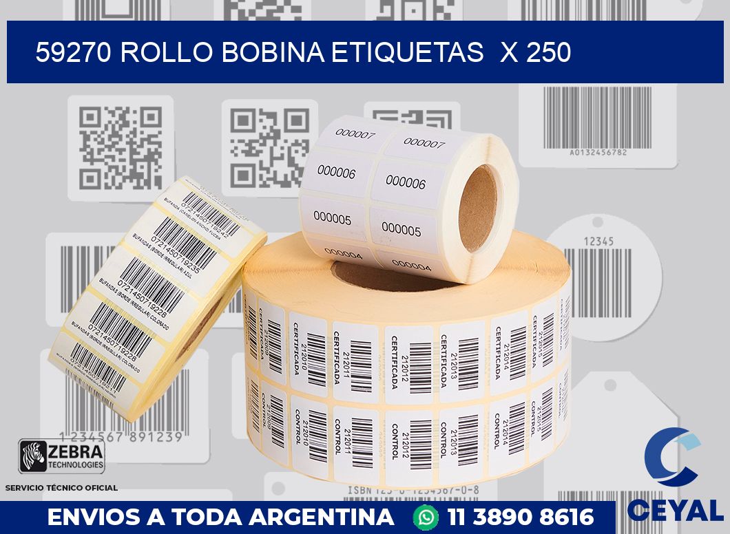 59270 Rollo bobina etiquetas  x 250