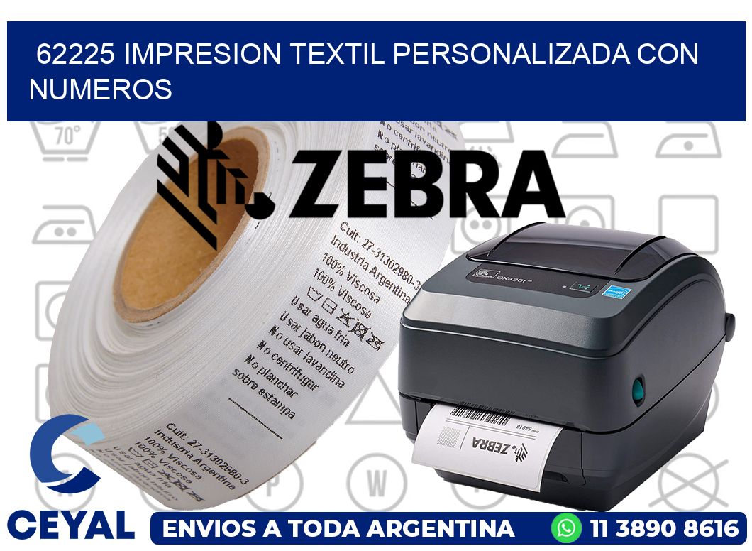 62225 IMPRESION TEXTIL PERSONALIZADA CON NUMEROS