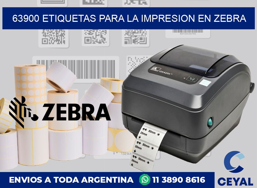 63900 ETIQUETAS PARA LA IMPRESION EN ZEBRA
