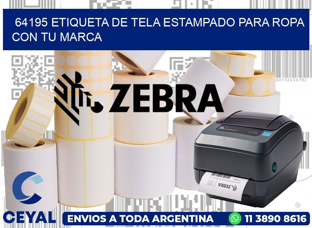 64195 ETIQUETA DE TELA ESTAMPADO PARA ROPA CON TU MARCA