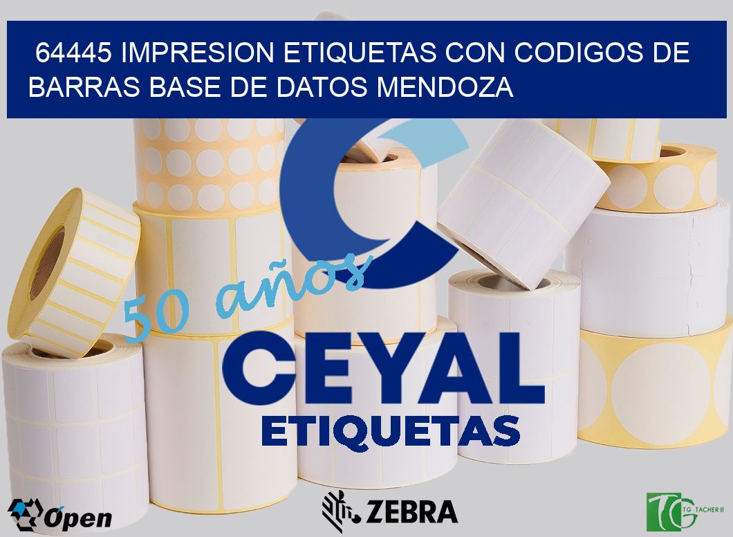 64445 IMPRESION ETIQUETAS CON CODIGOS DE BARRAS BASE DE DATOS MENDOZA