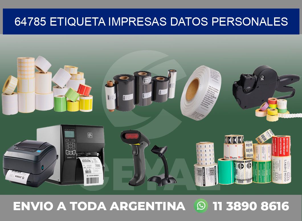 64785 ETIQUETA IMPRESAS DATOS PERSONALES