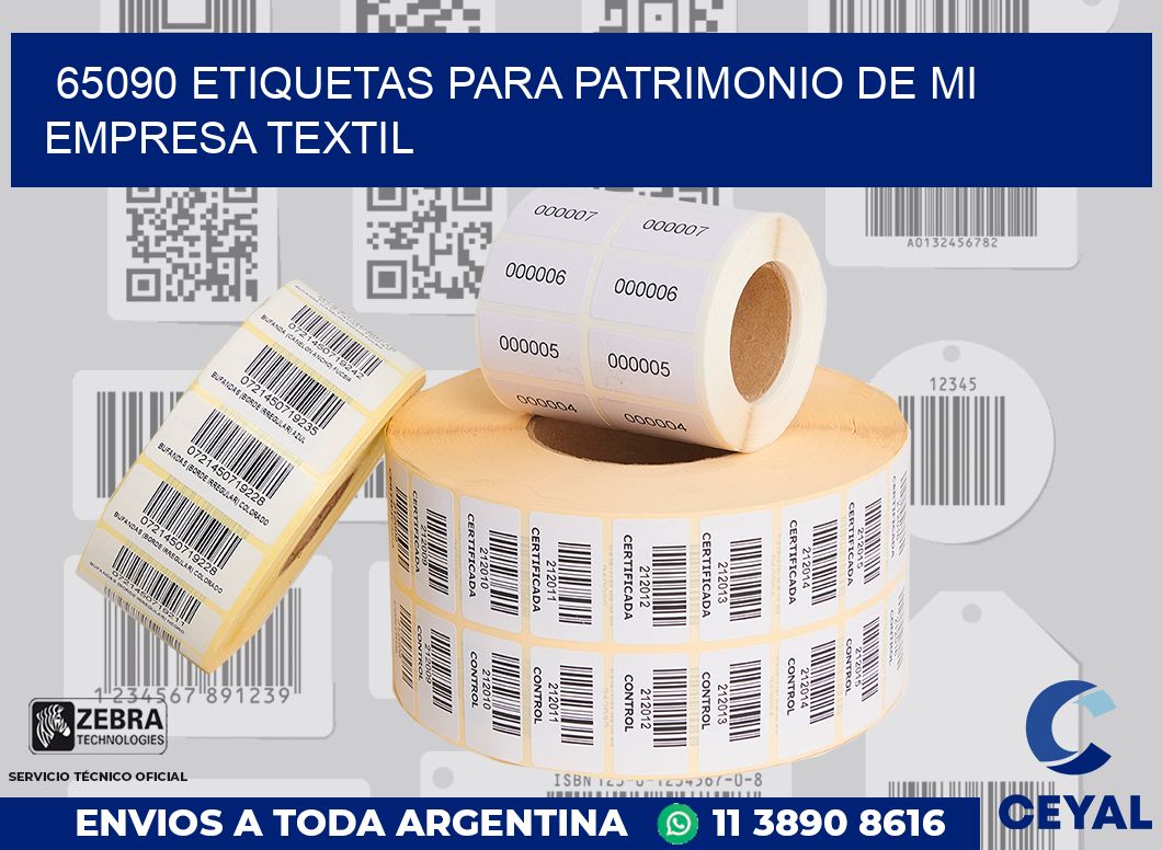 65090 ETIQUETAS PARA PATRIMONIO DE MI EMPRESA TEXTIL