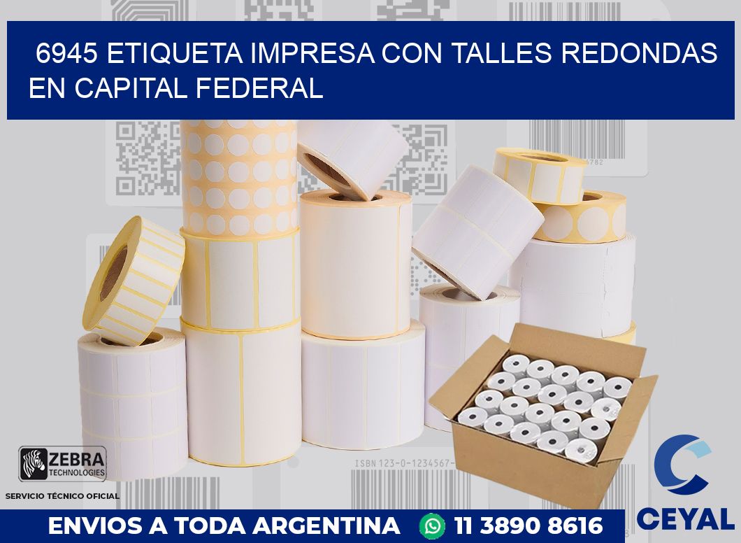 6945 ETIQUETA IMPRESA CON TALLES REDONDAS EN CAPITAL FEDERAL