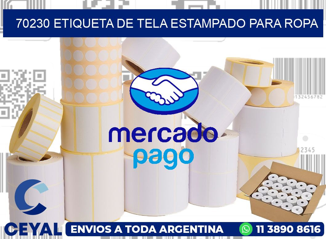70230 ETIQUETA DE TELA ESTAMPADO PARA ROPA