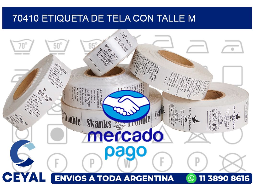 70410 ETIQUETA DE TELA CON TALLE M