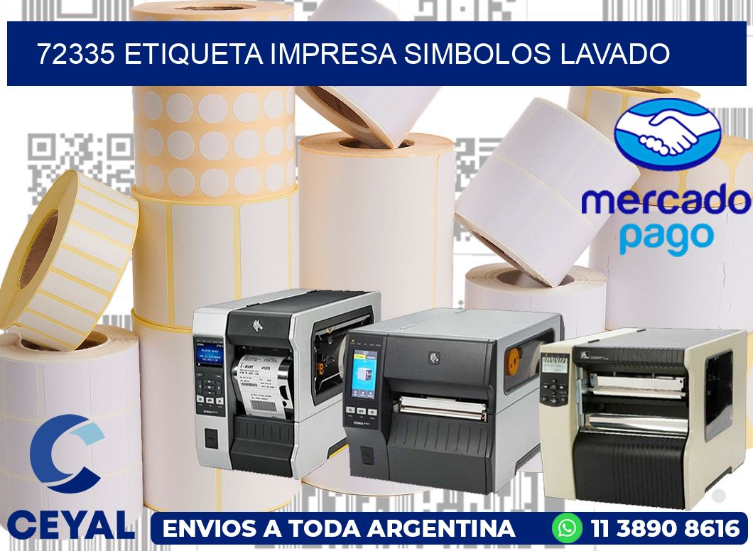 72335 ETIQUETA IMPRESA SIMBOLOS LAVADO