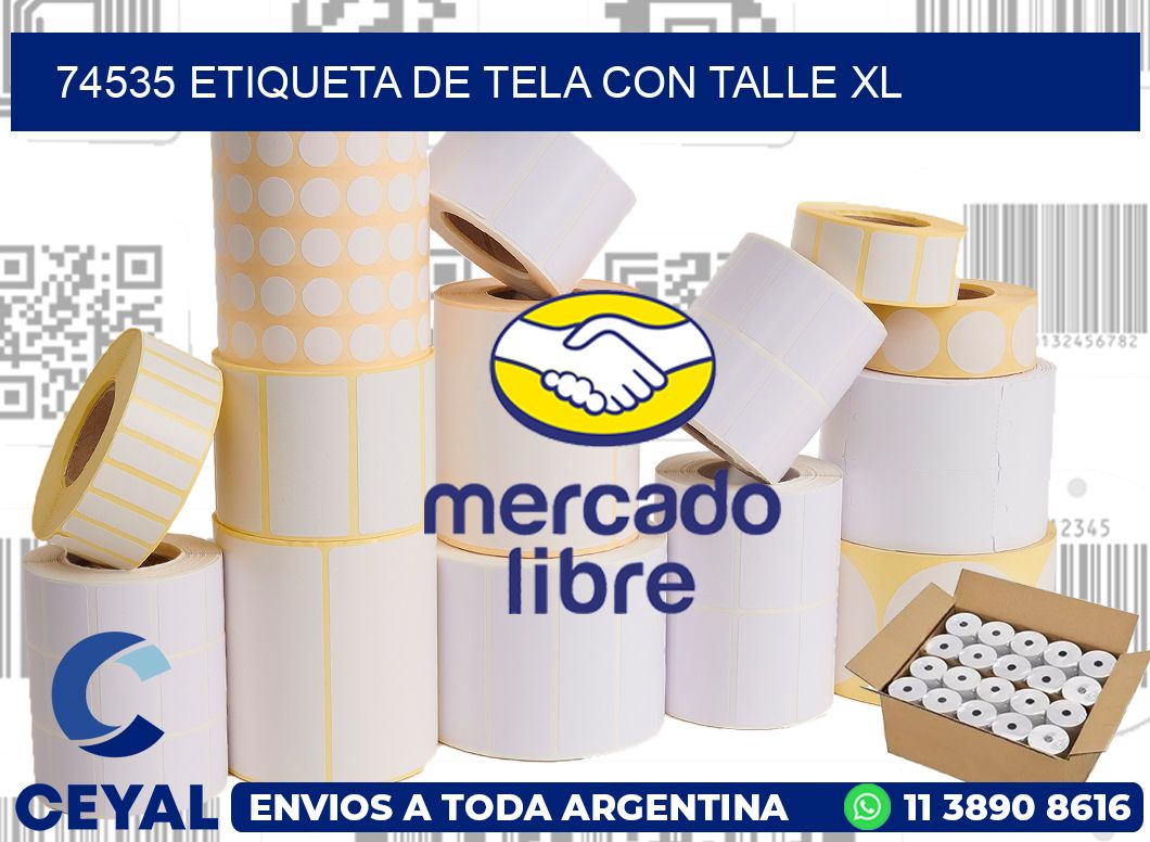 74535 ETIQUETA DE TELA CON TALLE XL