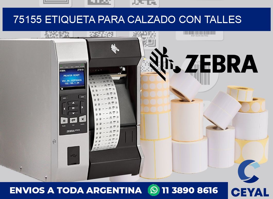 75155 ETIQUETA PARA CALZADO CON TALLES