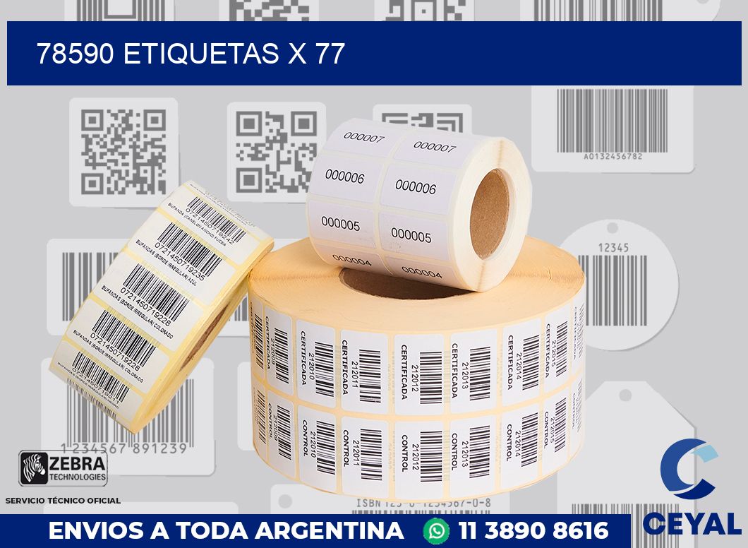 78590 Etiquetas x 77