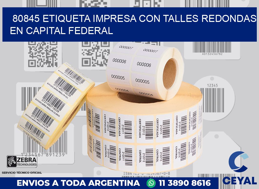80845 ETIQUETA IMPRESA CON TALLES REDONDAS EN CAPITAL FEDERAL