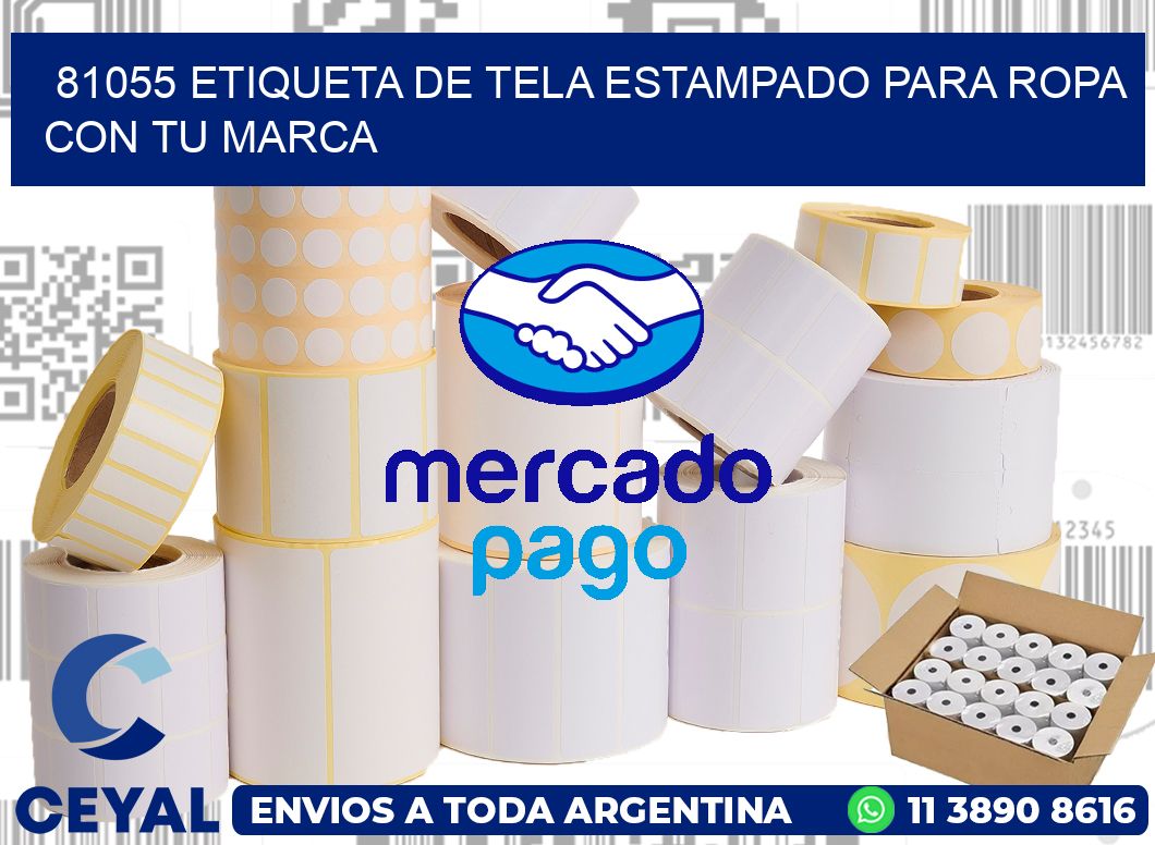 81055 ETIQUETA DE TELA ESTAMPADO PARA ROPA CON TU MARCA