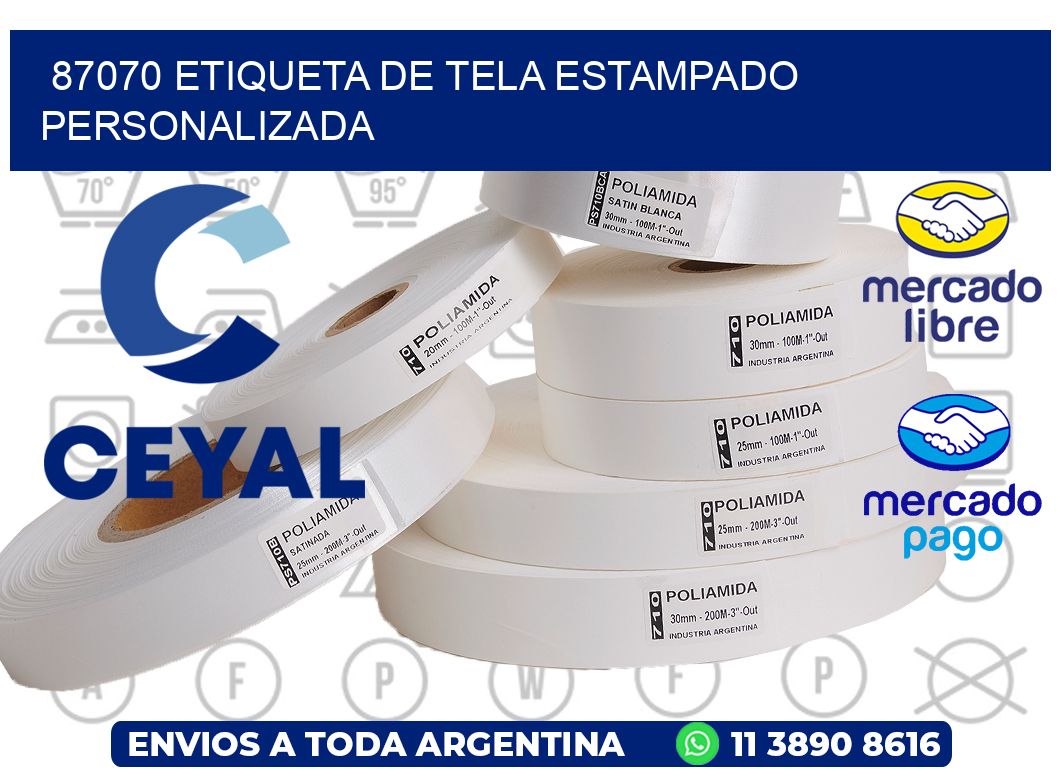 87070 ETIQUETA DE TELA ESTAMPADO PERSONALIZADA