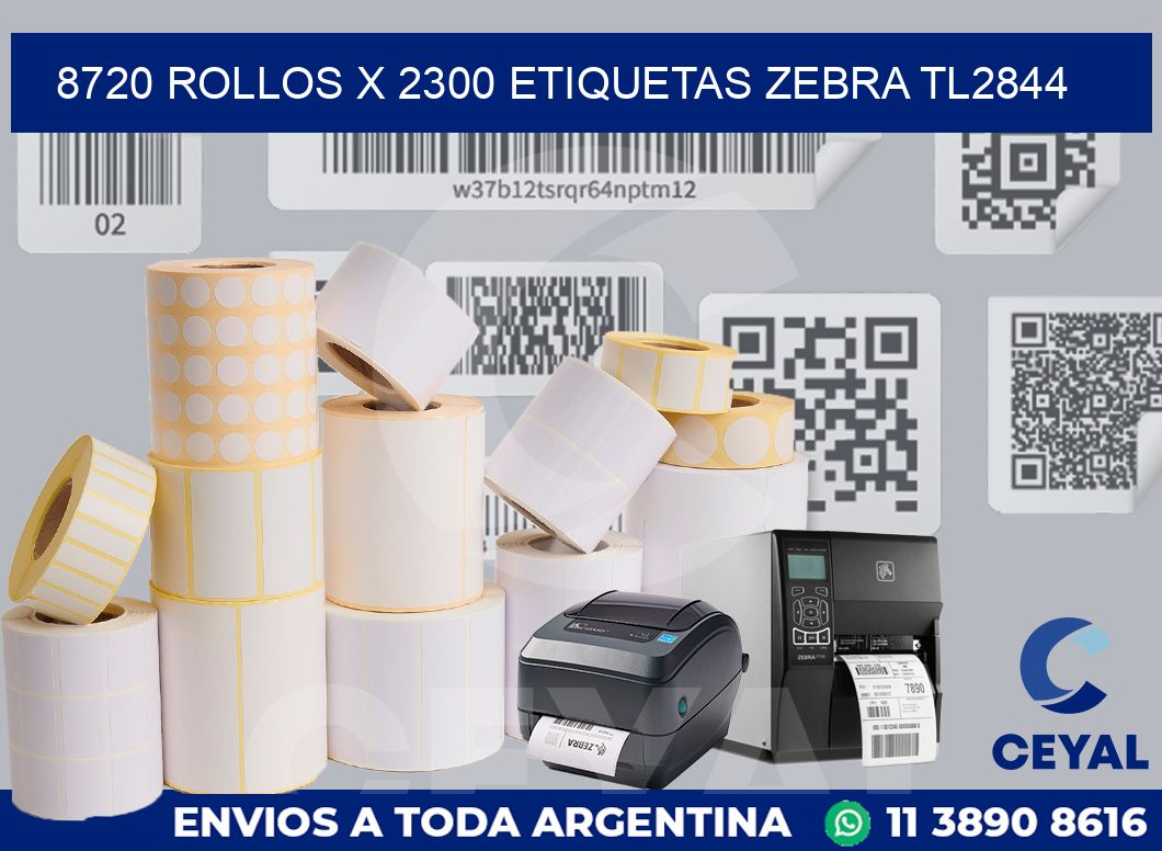 8720 Rollos x 2300 etiquetas zebra tl2844