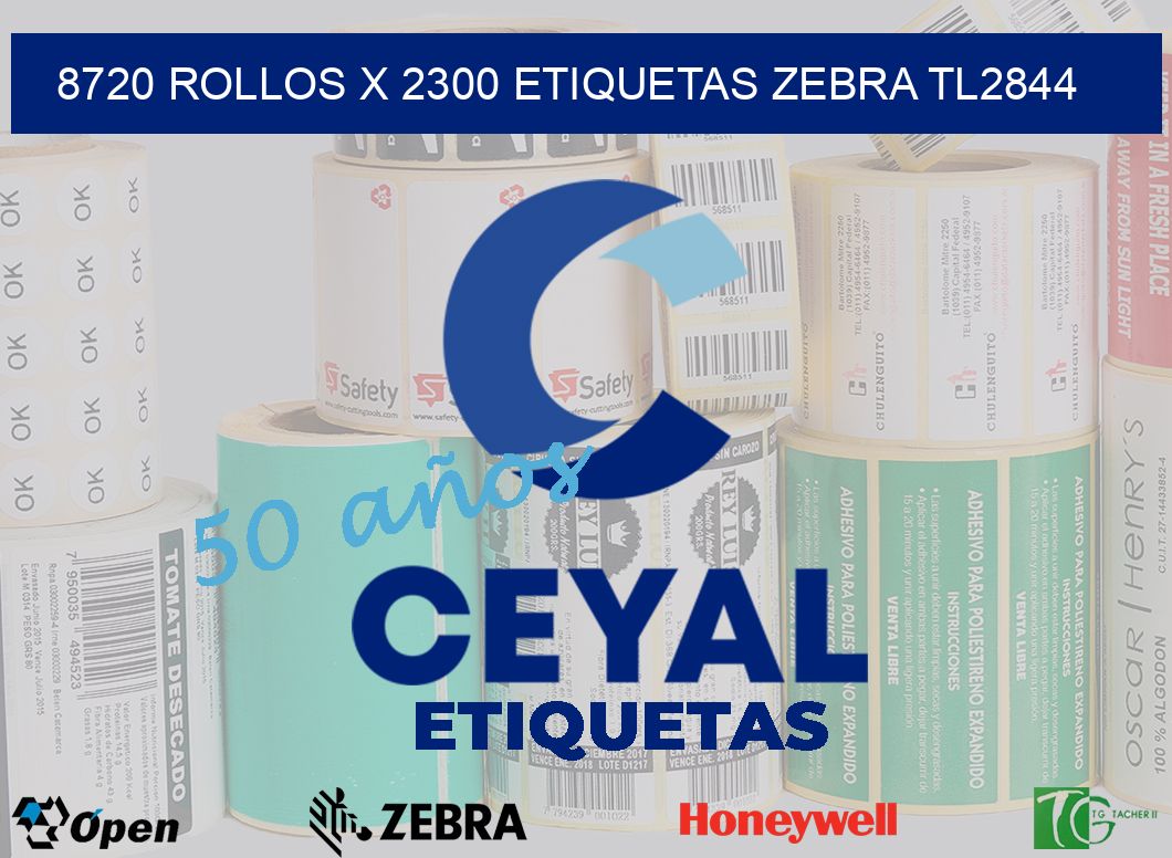 8720 Rollos x 2300 etiquetas zebra tl2844
