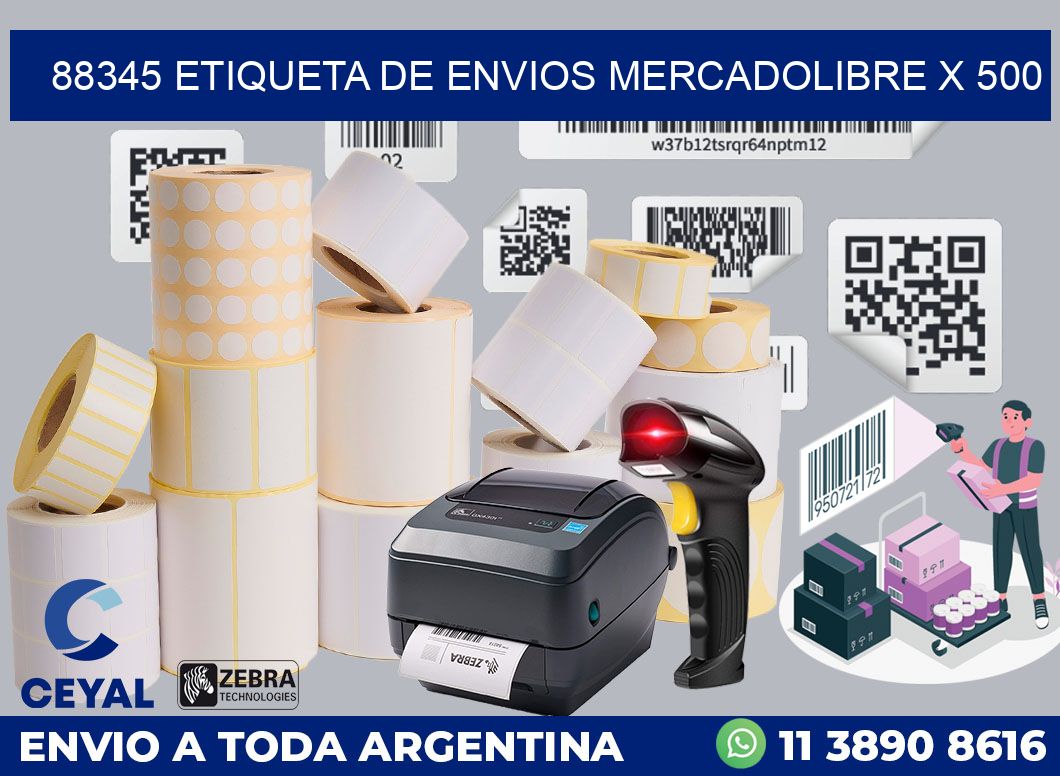 88345 etiqueta de envios mercadolibre x 500