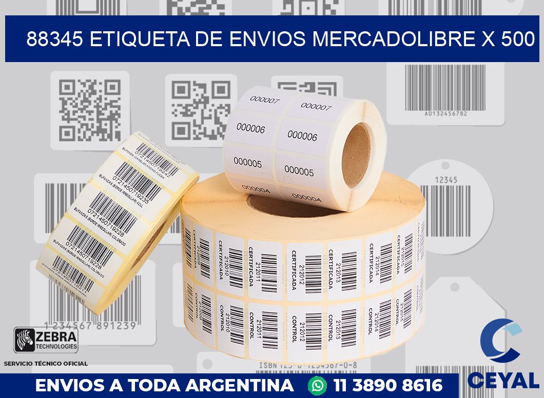 88345 etiqueta de envios mercadolibre x 500