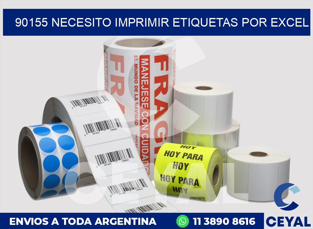 90155 NECESITO IMPRIMIR ETIQUETAS POR EXCEL