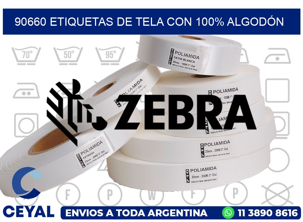 90660 ETIQUETAS DE TELA CON 100% ALGODÓN