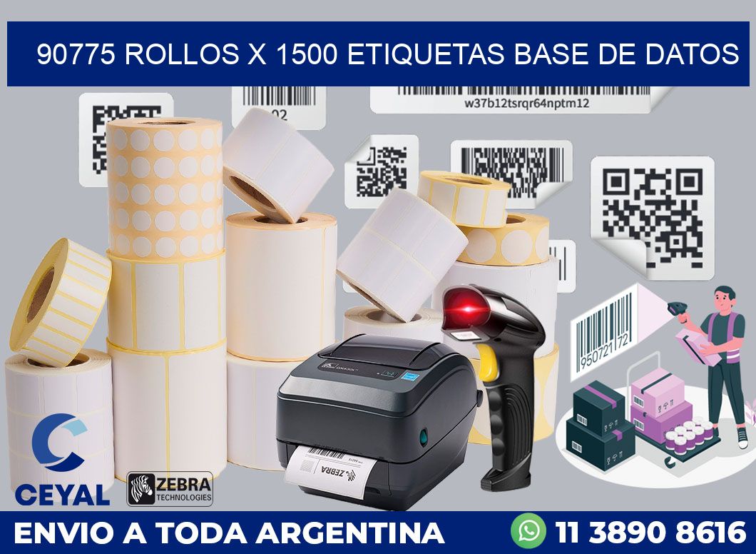 90775 Rollos x 1500 etiquetas base de datos