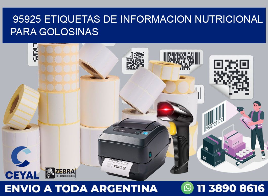 95925 ETIQUETAS DE INFORMACION NUTRICIONAL PARA GOLOSINAS