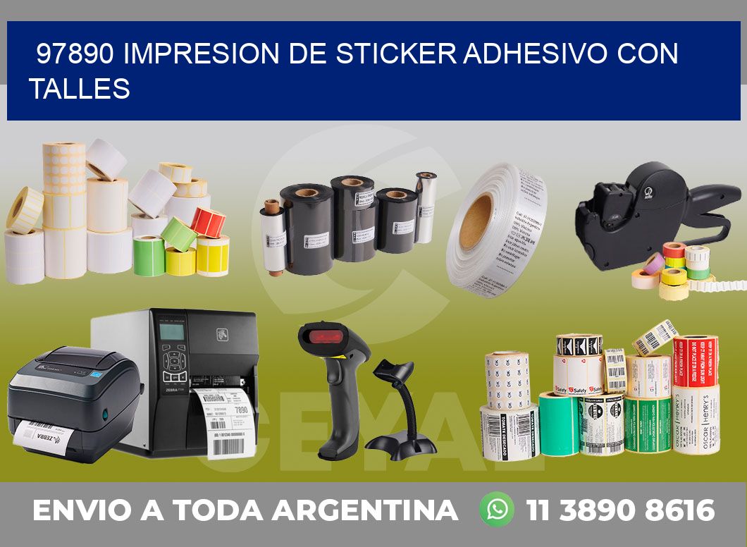 97890 IMPRESION DE STICKER ADHESIVO CON TALLES