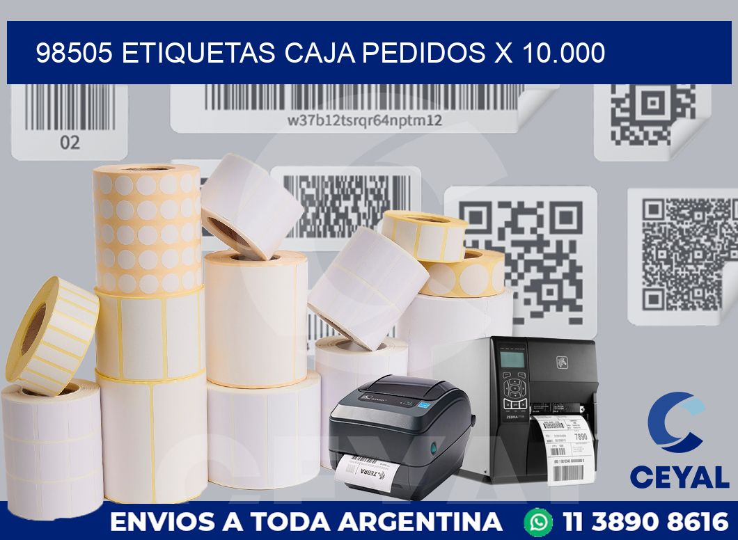 98505 etiquetas caja pedidos x 10.000