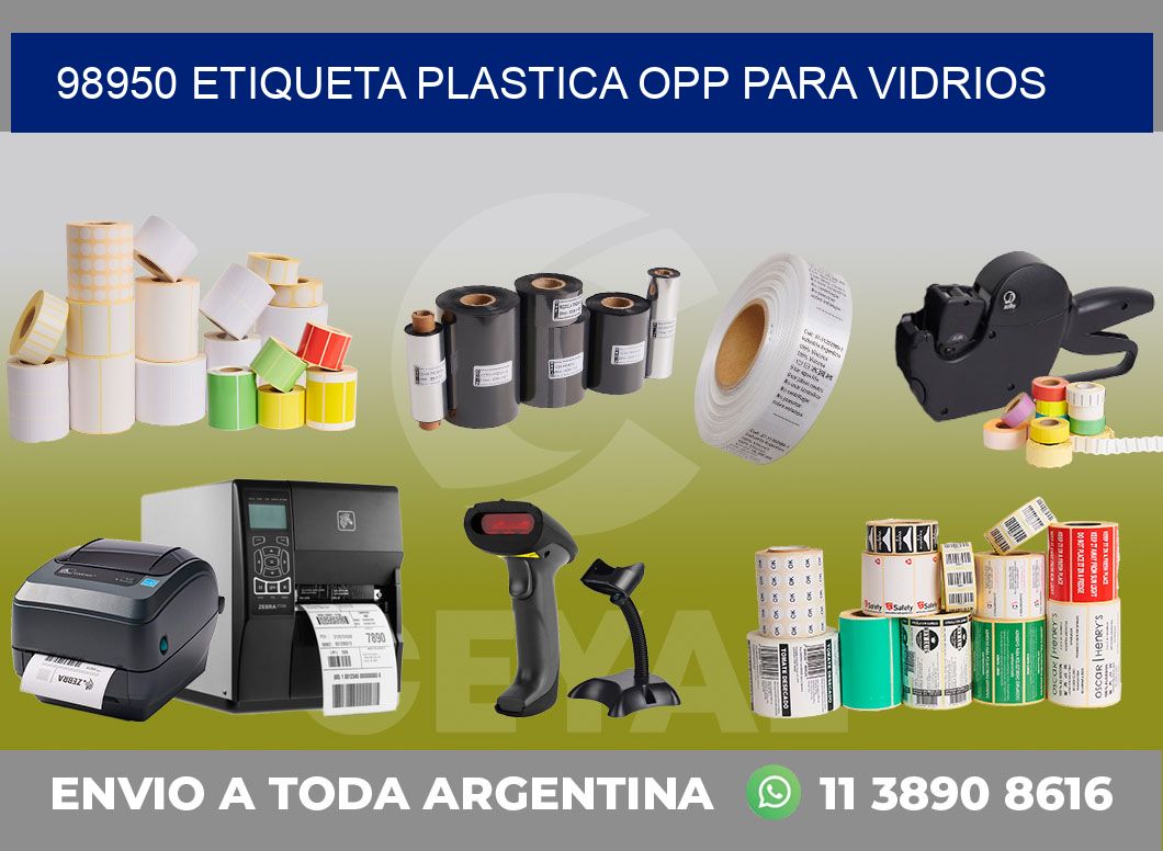 98950 ETIQUETA PLASTICA OPP PARA VIDRIOS
