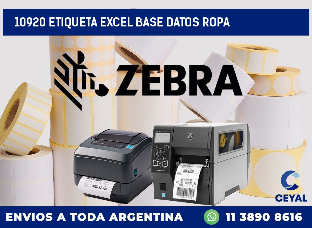 10920 etiqueta excel base datos ropa