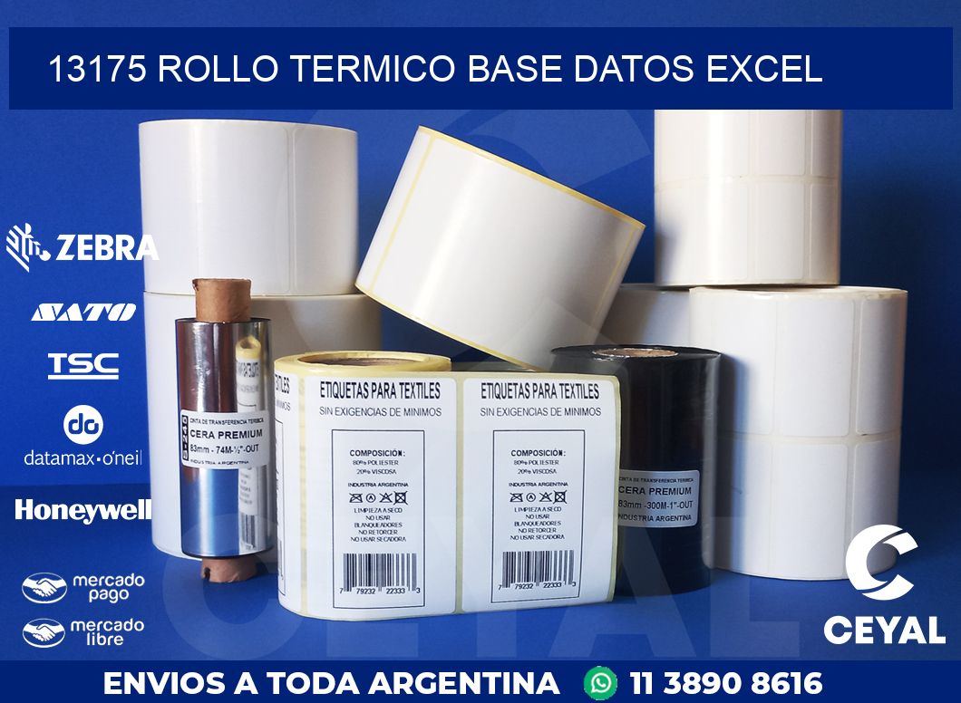 13175 rollo termico base datos excel