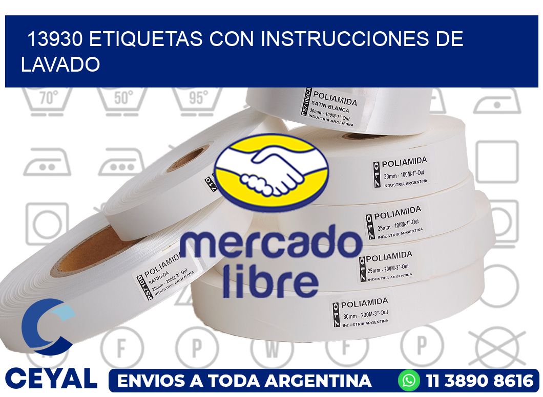 13930 ETIQUETAS CON INSTRUCCIONES DE LAVADO