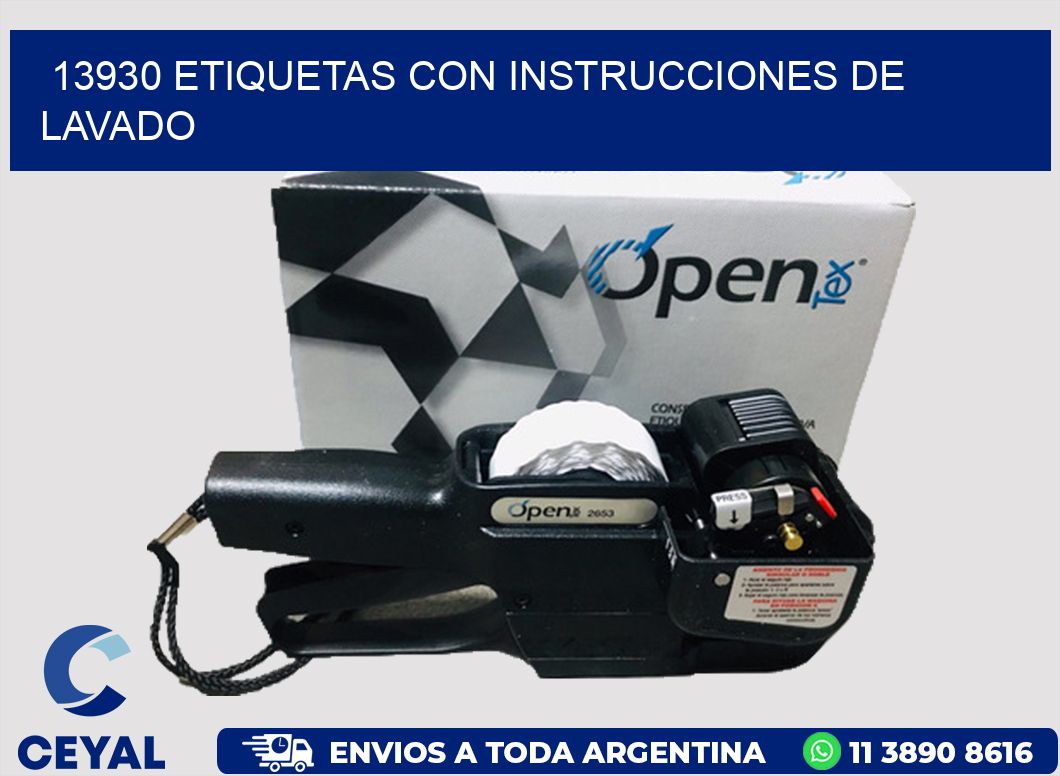 13930 ETIQUETAS CON INSTRUCCIONES DE LAVADO