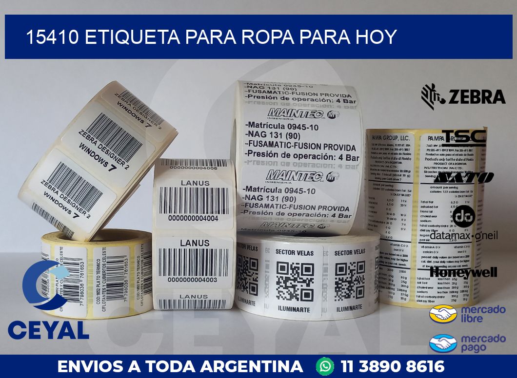 15410 ETIQUETA PARA ROPA PARA HOY