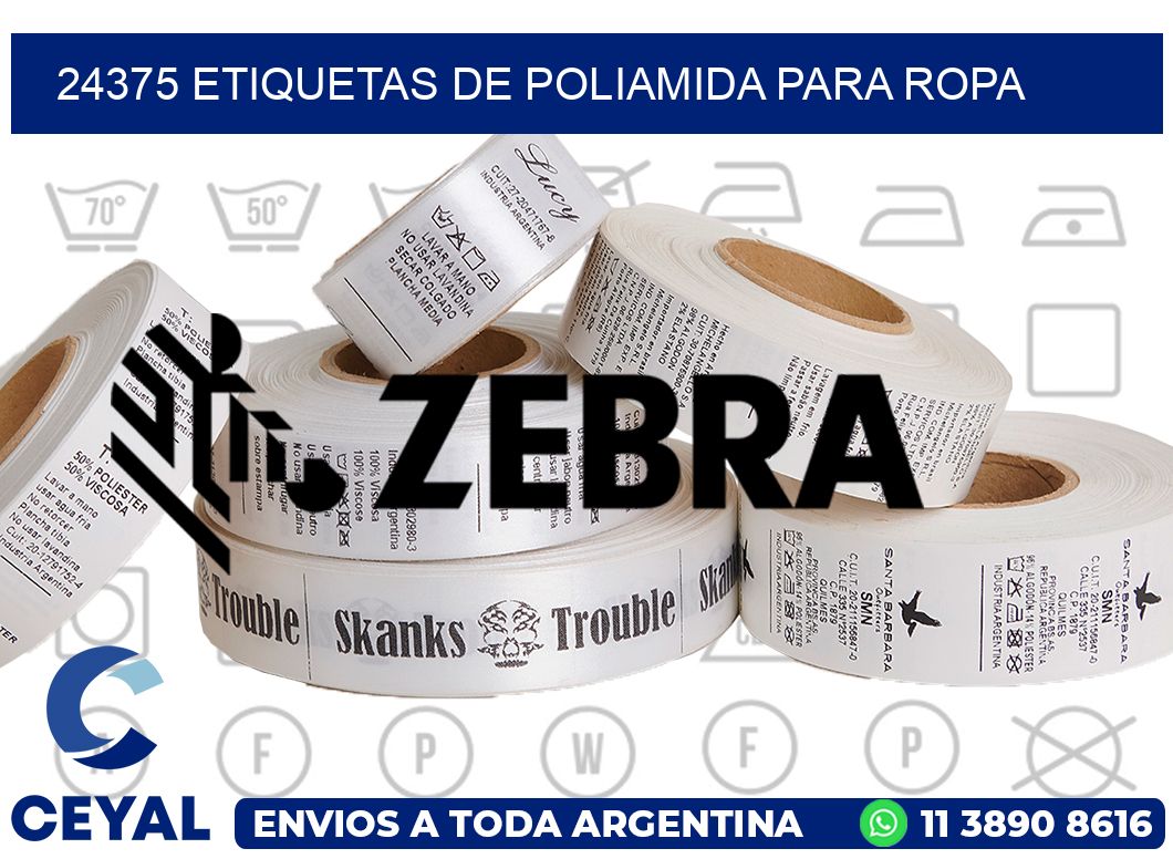 24375 ETIQUETAS DE POLIAMIDA PARA ROPA